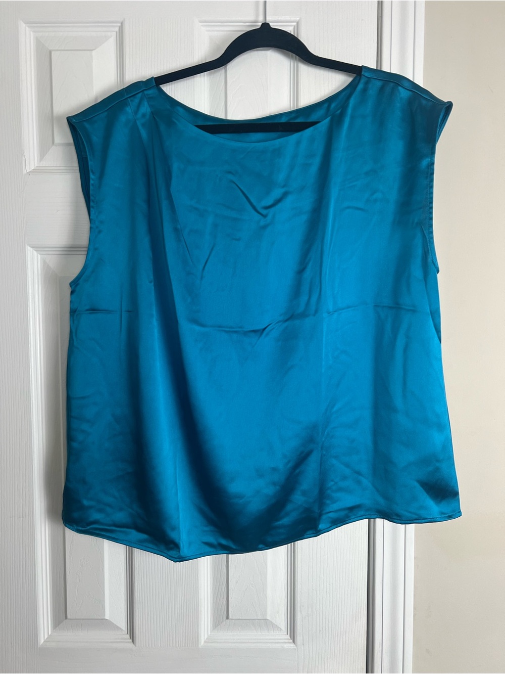 LOFT Satin Shell Tank XL NWT Teal Sleeveless Blouse Career Layering Top